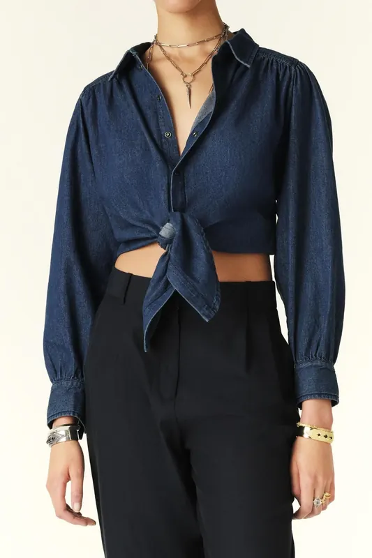 BA&SH Chemise Leria Bluejeans Maat: L | Overhemden Outlet | Dames | Blauw