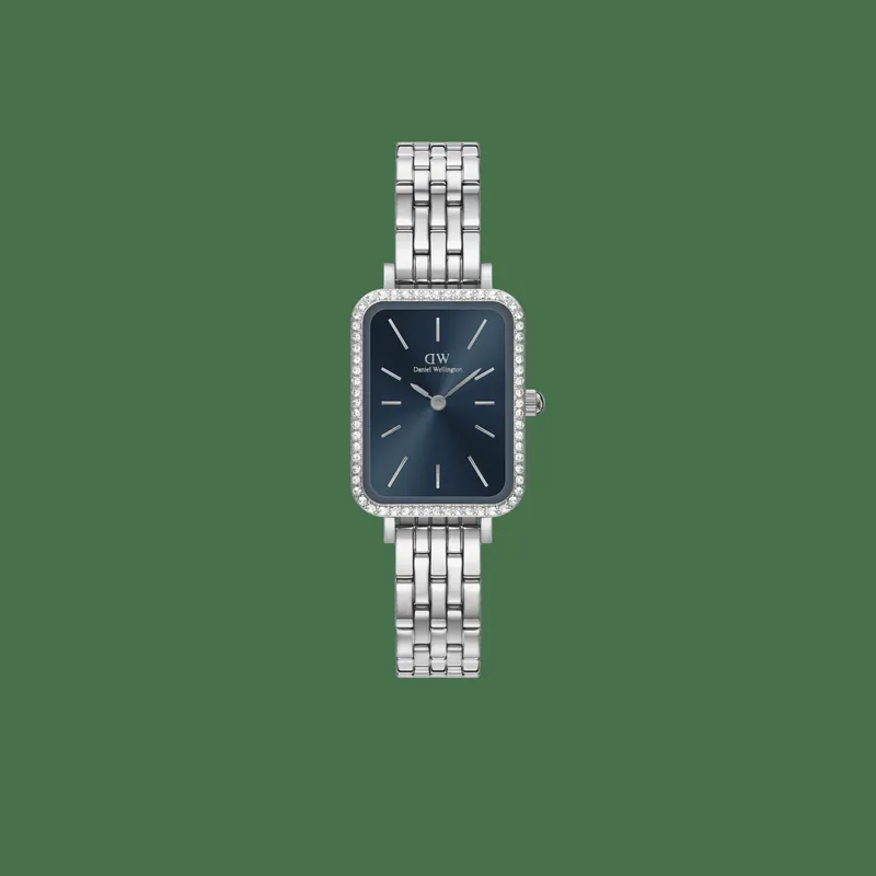Daniel Wellington DW Watch Quadro Lumine Bezel 5-Link Arctic Silver 20x26mm