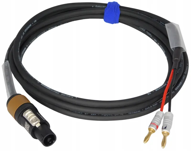 Sommer Meridian Kabel Głośnikowy 2x2,5 Bananowe Neutrik Speakon 4m