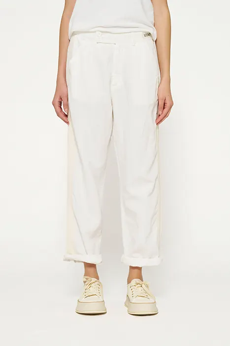 10DAYS Pants Twill Ecru Maat: S | Straight Broeken Outlet | Dames | Ecru