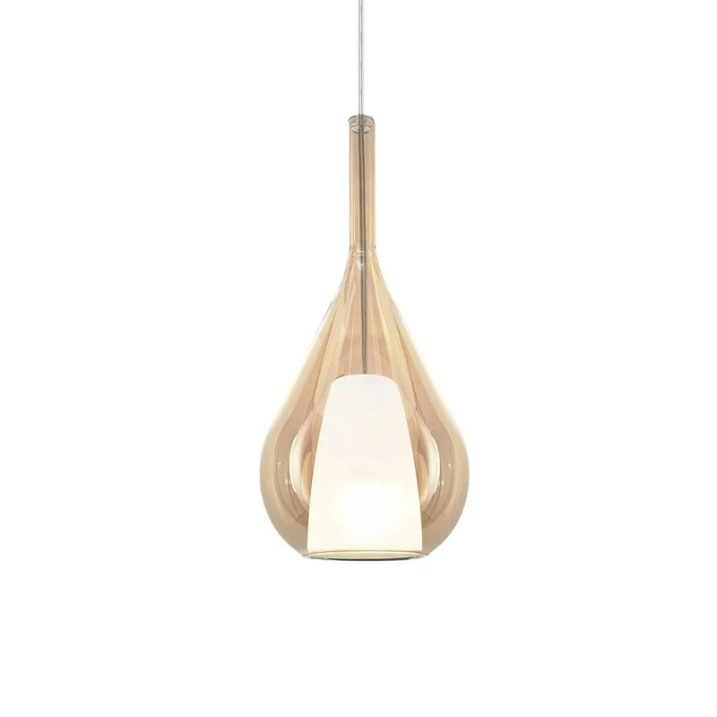 Ideal Lux Lampa wisząca Kalique 3, bursztynowa, Ø 18 cm