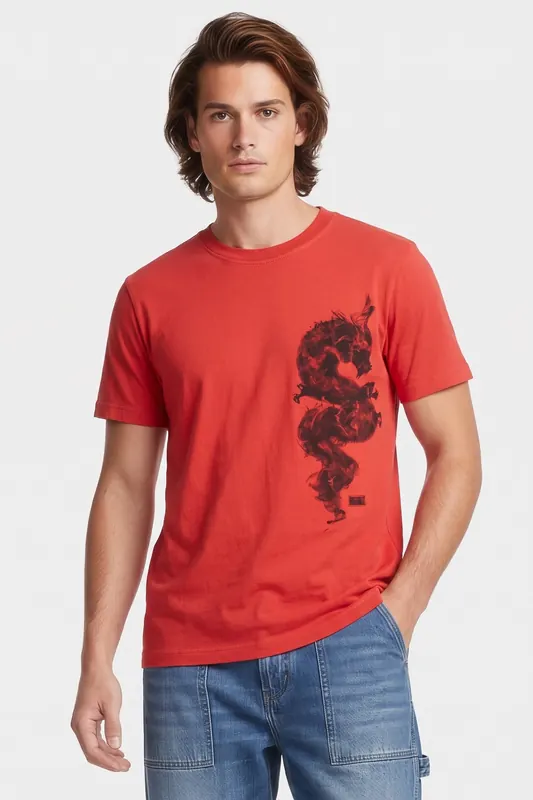 IRO Paris Pao T-shirt Cherry Red Maat: S | T-shirts met Print Outlet | Heren | Rood