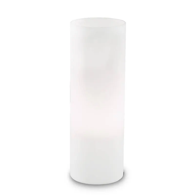 Lampa stołowa Edo z białego szkła, wysokość 35 cm