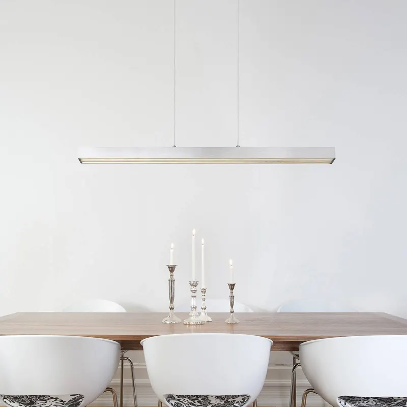 Żyrandol LED Ethan, kolor aluminium, metal, 150 cm, wysuwany
