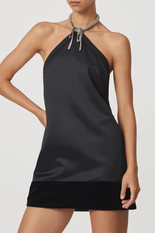 Reiss Embellished Necklace Mini Dress Black Maat: 6 | Mini Jurken Outlet | Dames | Zwart