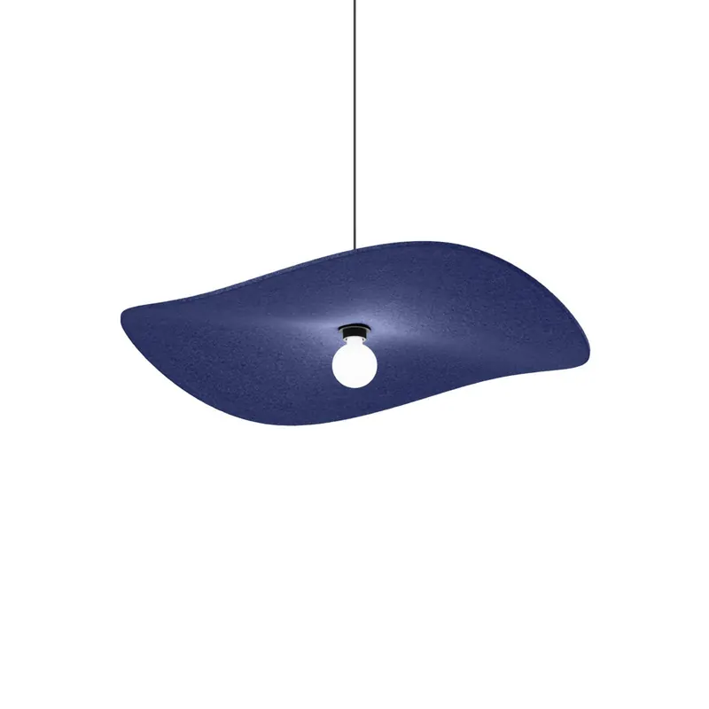 WEVER & DUCRÉ Żyrandol Wave Soft 3.0 z filcu w kolorze indygo, 100 cm