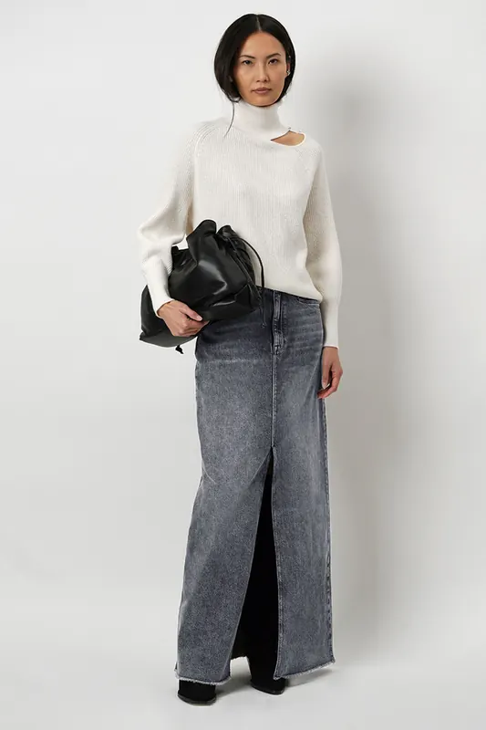 Dante6 Feral Denim Maxi Skirt Hazelnut Haze Maat: 38 | Spijkerrokken Outlet | Dames | Grijs