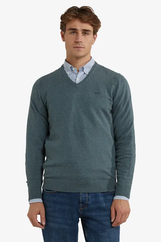McGregor V-neck Sweater Winter Sage Maat: L | Sweaters Outlet | Heren | Groen