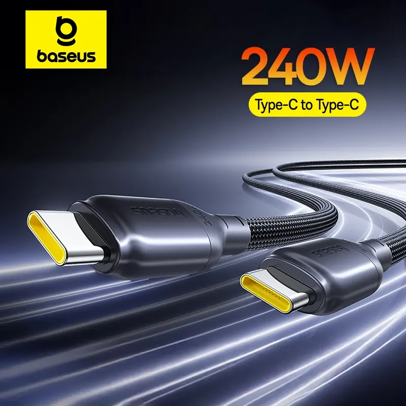Kabel szybkiego ładowania Baseus 240W do MacBook Pro Series iPhone 17 16 15 USB-C Type-C Kabel do ładowania i transmisji danych do Samsung Galaxy S Series