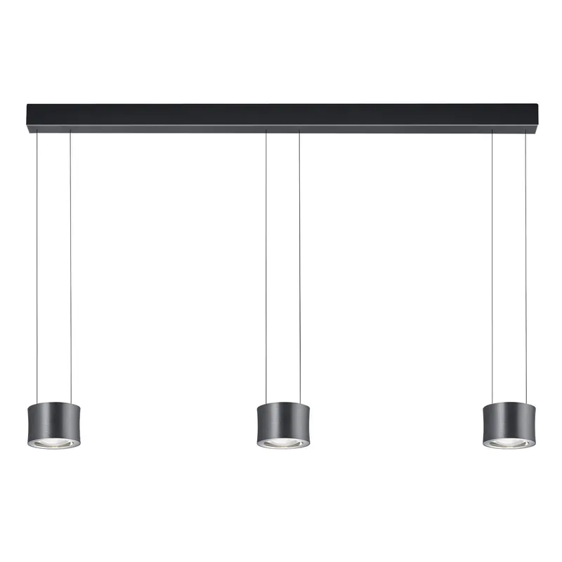 BANKAMP Impulse lampa wisząca 3-punktowa Dime do ciepłego antracytu