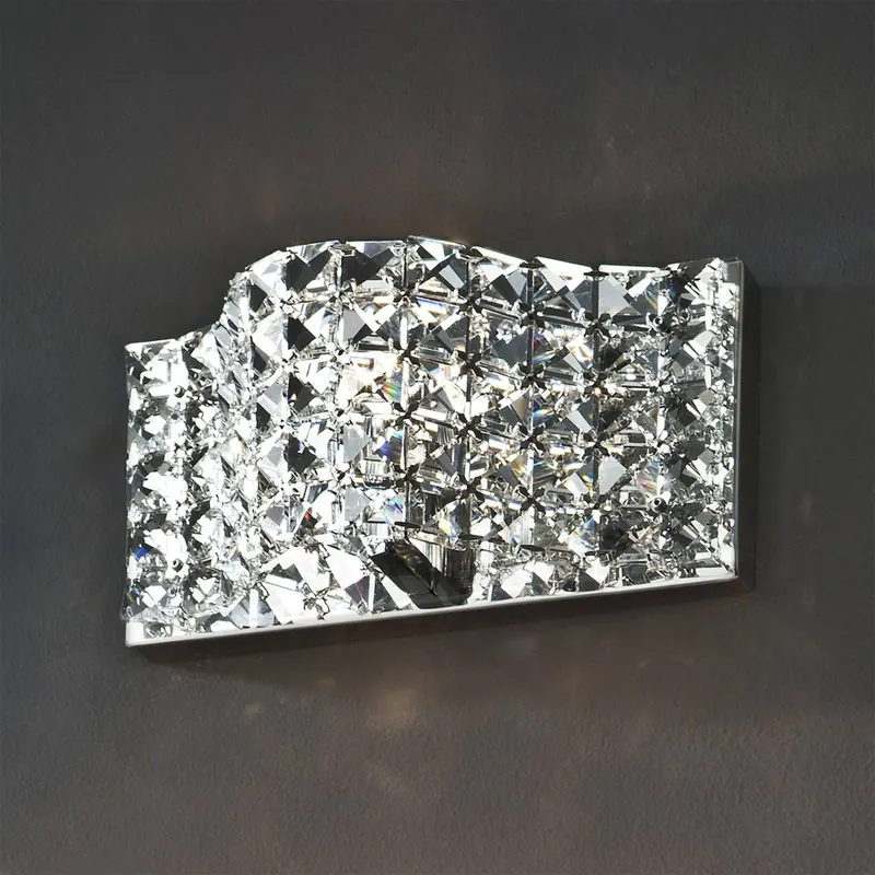 Lampa ścienna Onda, kryształ 25 cm