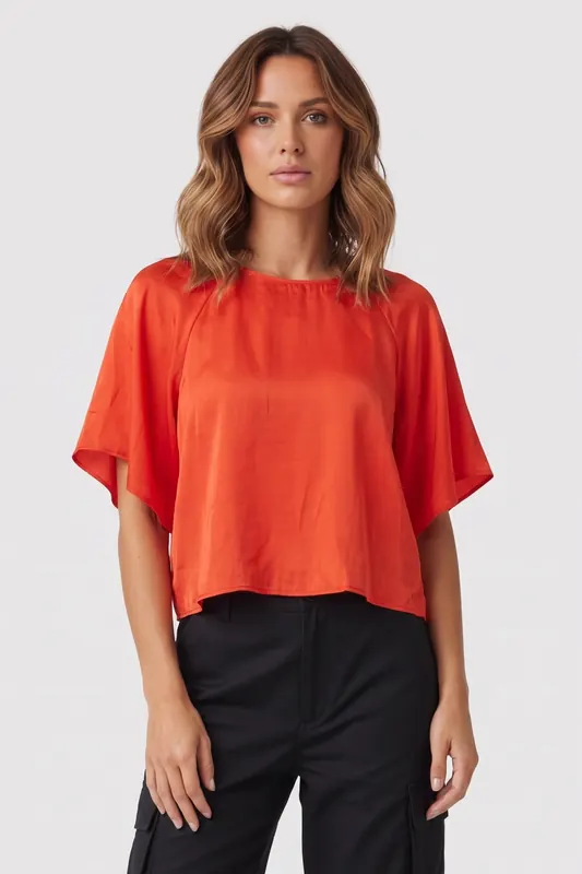 ARKET Isa Top Orange Maat: 32 | Blouses Outlet | Dames | Oranje