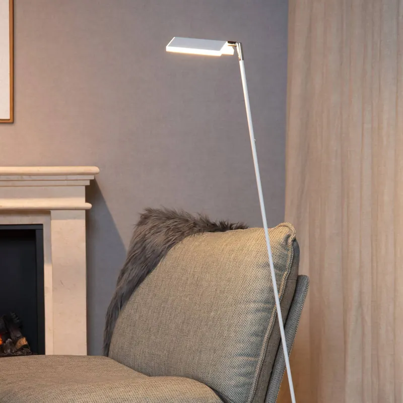 Lampa stojąca LED Aaron, biały, ściemniany do ciepłego, wysokość 134 cm