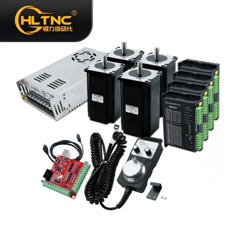 Zestaw 4 silników krokowych Nema 23 wysyłany z UE, 2.2Nm 2.5Nm 3Nm z sterownikiem DM556 350W-36V, zasilanie AC 200-240V, karta sterowania ruchem MPG Mach3