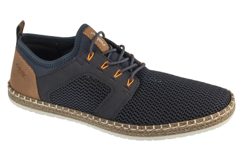 Rieker Shoes B5252-14, Męskie, Granatowe, półbuty, skóra, rozmiar: 40