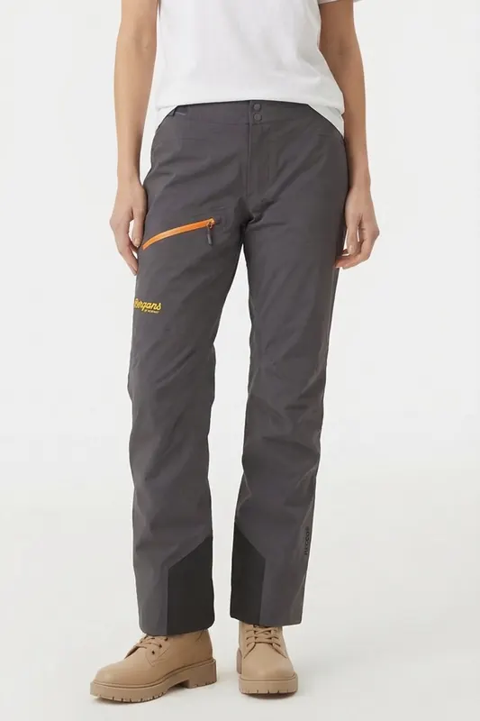 Bergans of Norway Cecilie 3l Pants Solid Dark Grey/light Golden Yellow Maat: L | Cargobroeken Outlet | Dames | Grijs