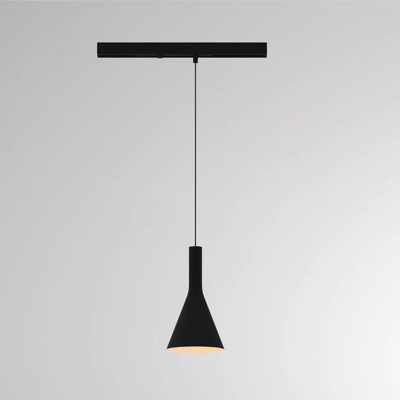 Lampa wisząca na szynie LED LORA I, czarna, Ø 15 cm, 40° CCT, 3-fazowa