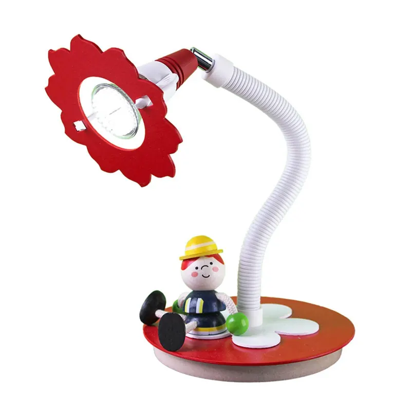 Lampa stołowa LED Strażak Fred, czerwono-biała