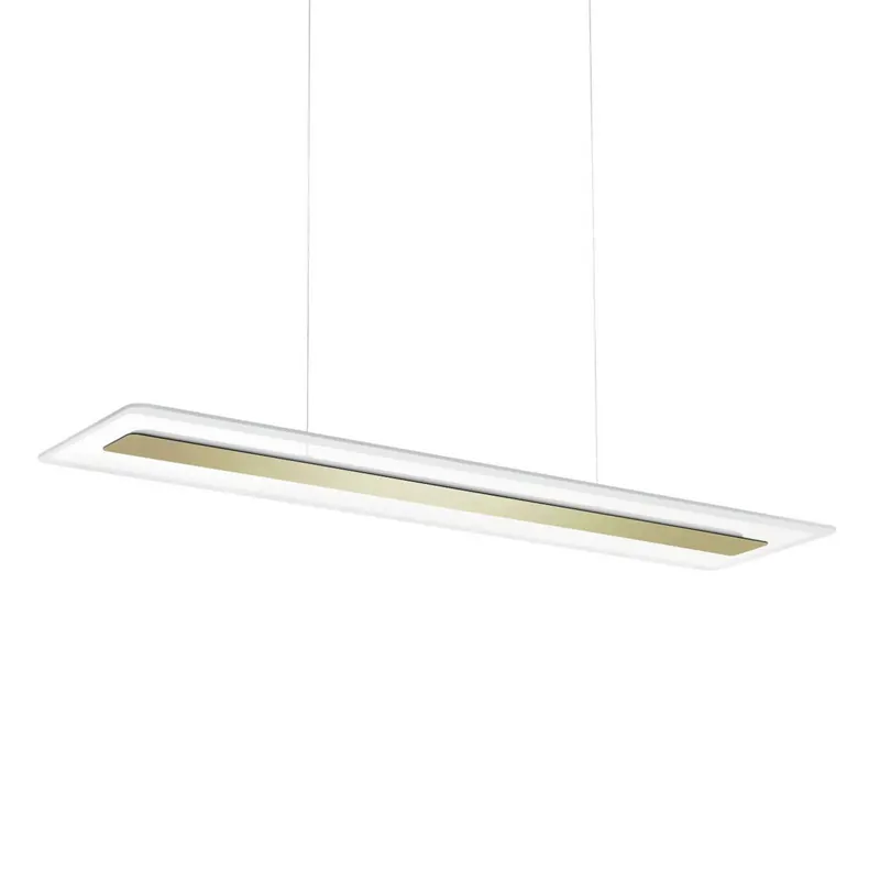 Lampa wisząca LED Antille, szkło, prostokąt, złota