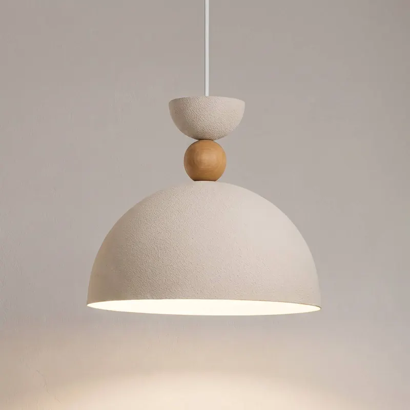 Żyrandol Kure, beżowa, Ø 30 cm, metal, E27