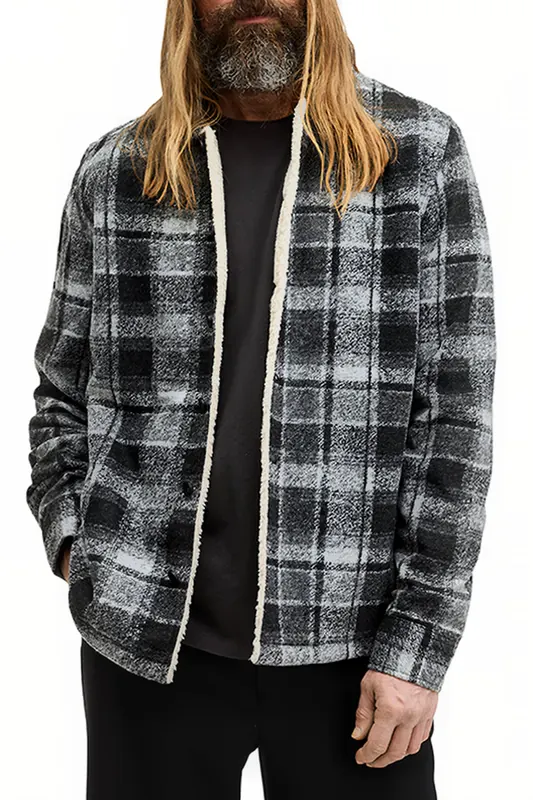 AllSaints Altamount Jacket Cool Grey/jet Blk Maat: XS | Lichte Jassen Outlet | Heren | Zwart