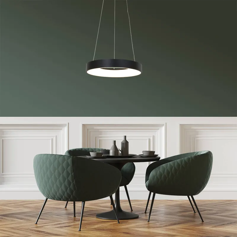 Żyrandol LED Ringlede Ø 48 cm czarny