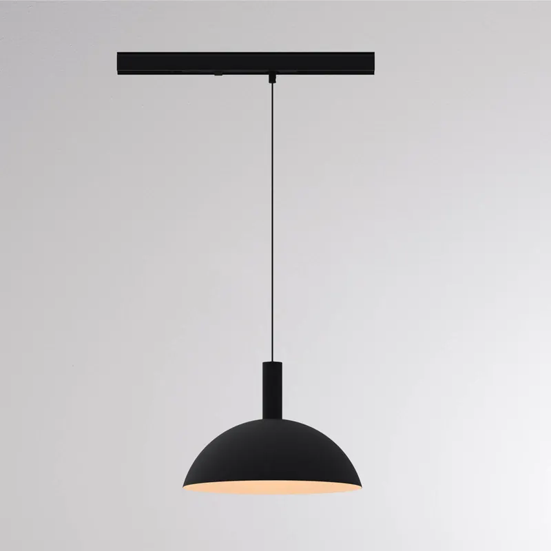Lampa wisząca na szynie LED LORA II, czarna, Ø 24 cm, 40°, CCT, 3-fazowa