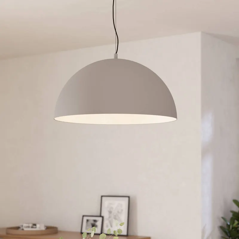 Lampa wisząca Gaetano 1, Ø 53 cm, szara/biała, stal