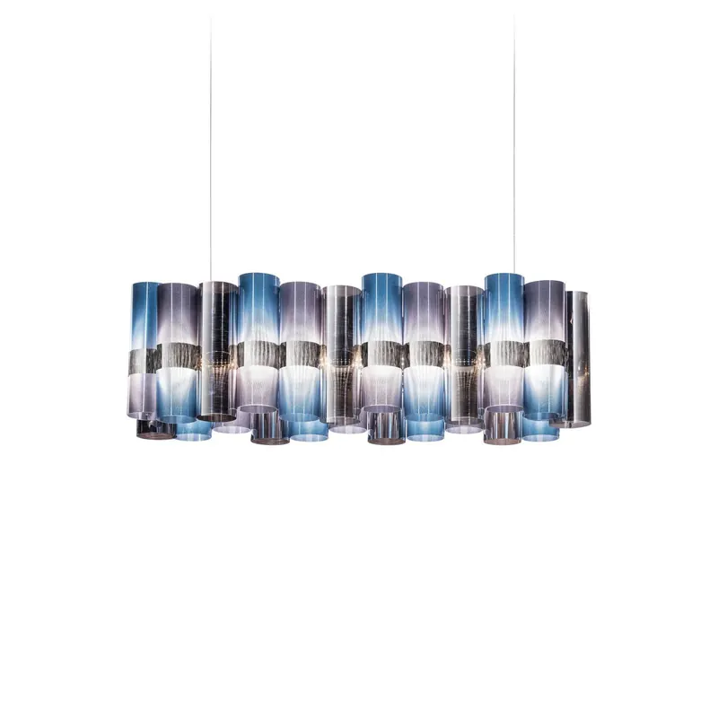 Żyrandol LED Slamp La Lollo, niebiesko-fioletowy, 100 cm