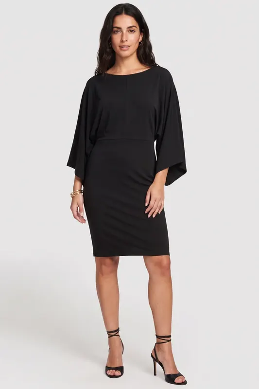 ARKET Trinity Poly Interlock Dress Black Maat: S | Midi Jurken Outlet | Dames | Zwart