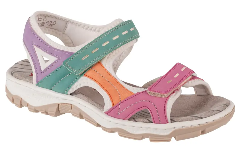 Rieker Sandals 68866-92, Damskie, Wielokolorowe, sandały, skóra syntetyczna, rozmiar: 38