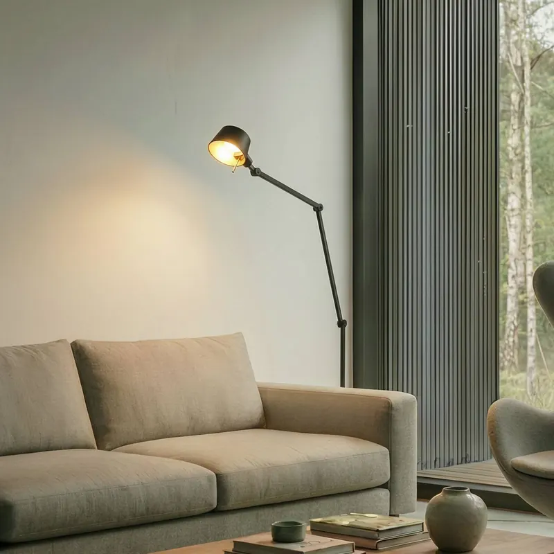 Lampa stojąca Lucande Silka, wysokość 216 cm, czarny, metal