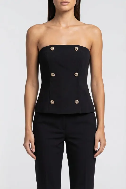 GUESS Marciano By  Becky Bustier Top Jet Black Maat: 42 | Body’s Outlet | Dames | Zwart