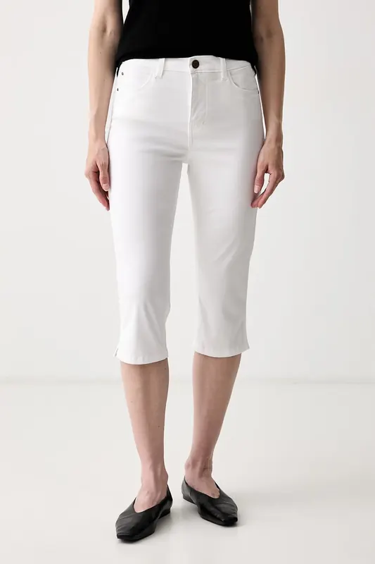 Guess spodnie capri damskie z lyocellem CAROLYN