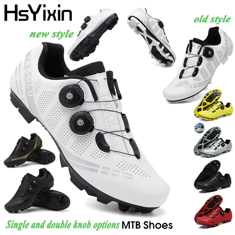 Buty rowerowe, nowy model, męskie buty MTB do wyścigów, samozaciskowe buty rowerowe, damskie buty z blokami, obuwie rowerowe szosowe.