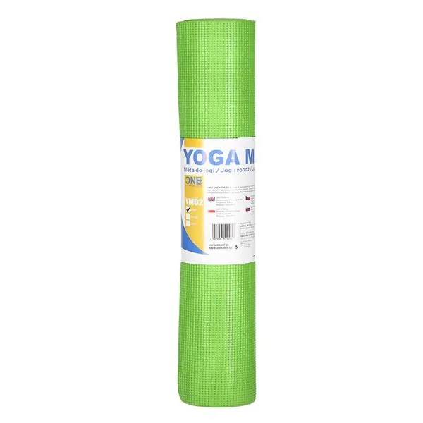 Mata do ćwiczeń fitness i jogi 173x61cm ONE FITNESS zielona