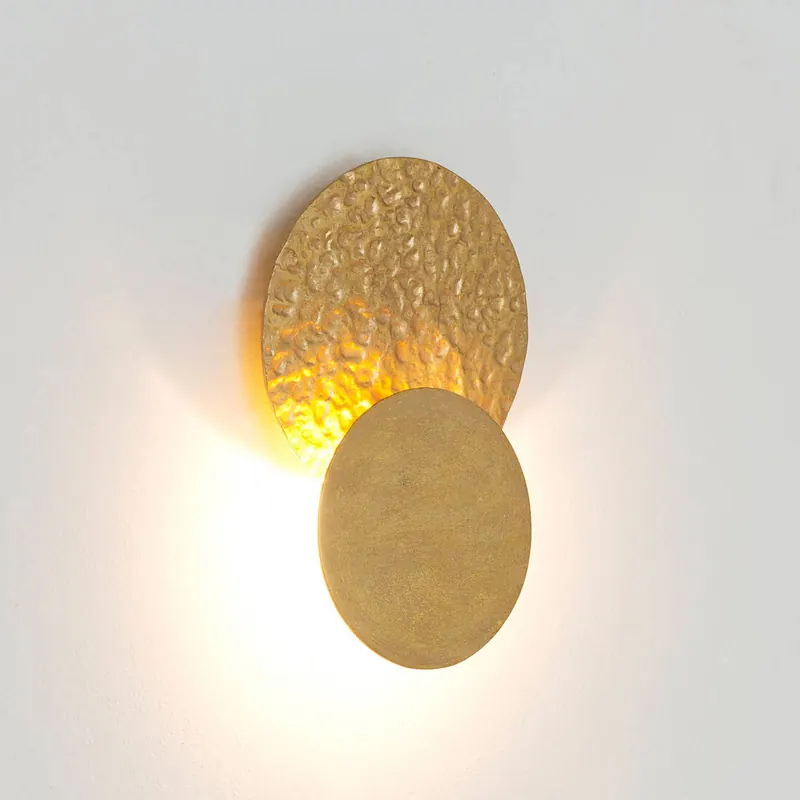 Kinkiet LED CORONARE, średnica 17 cm, kolor złoty, metal, sącemniany