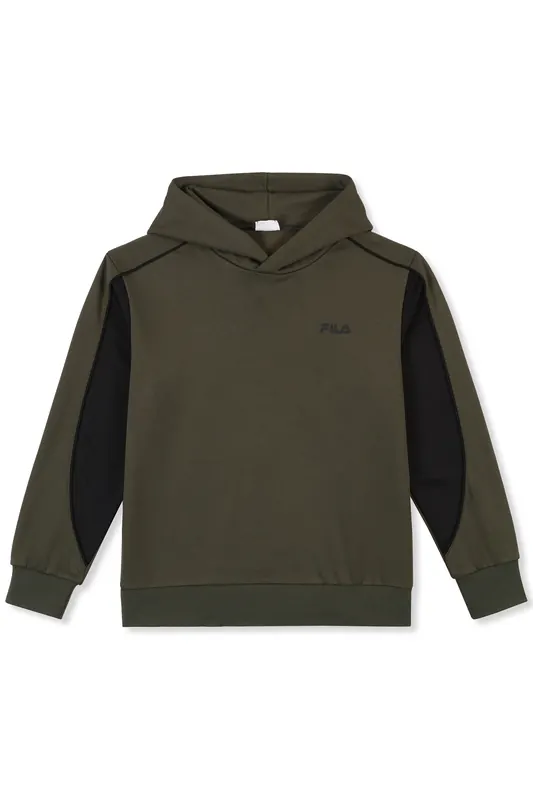 FILA Boys Barate Loose Graphic Hoodie Deep Depths-black Maat: 134/140 | Sportkleding Outlet | kids | Zwart