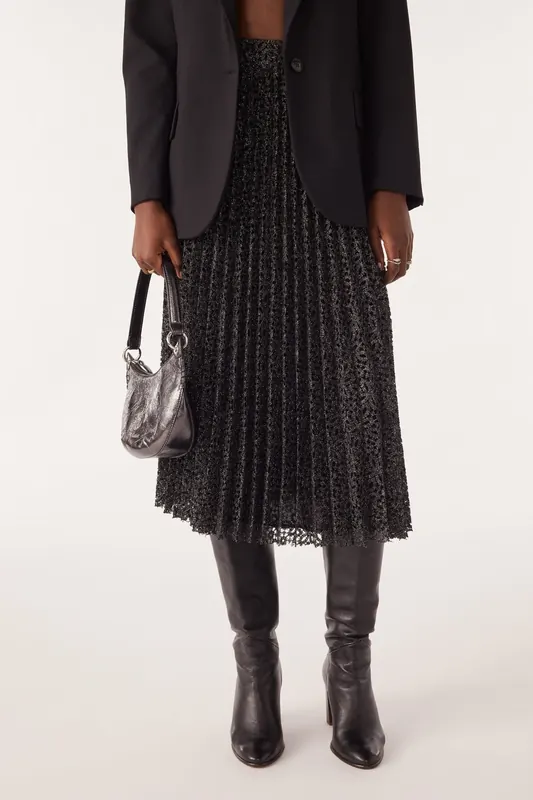 BA&SH Jupe Camille Noir Maat: 34 | Midi Rokken Outlet | Dames | Zwart