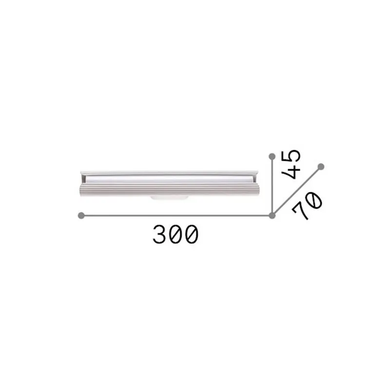 Kinkiet LED IDEAL LUX Dorica, szary, wysokość 30 cm, metal