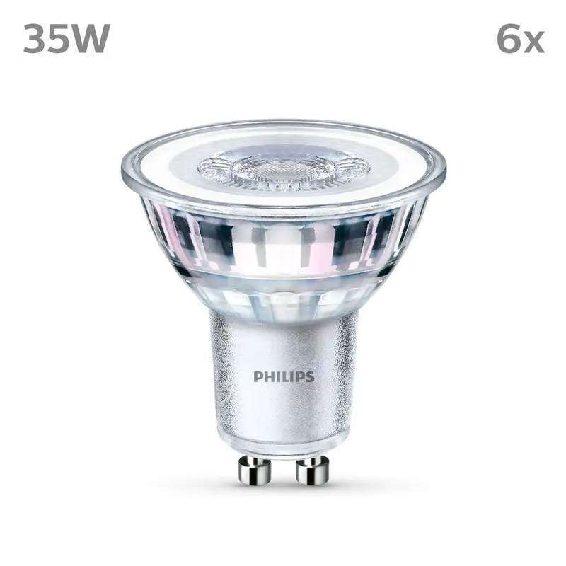 Żarówka LED Philips GU10 3,5W 275lm 840 clear 36° 6szt