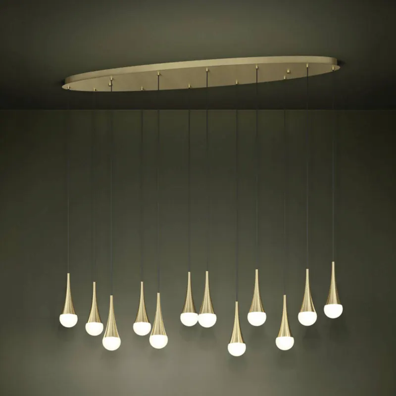 Żyrandol LED Stars of Light TARANCON, mosiężny, 148 cm, 12-punktowy