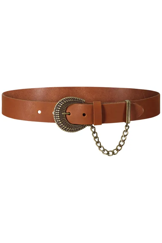 Summum Woman Belt With Buckle And Chain Caramel Coffee Maat: 90 | Riemen Outlet | Dames | Bruin