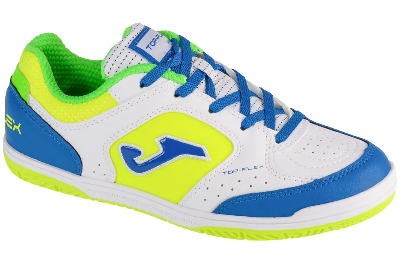 Joma Top Flex Jr 2402 IN TPJW2402IN, Dla chłopca, Białe, buty halowe - halówki, skóra syntetyczna, rozmiar: 35