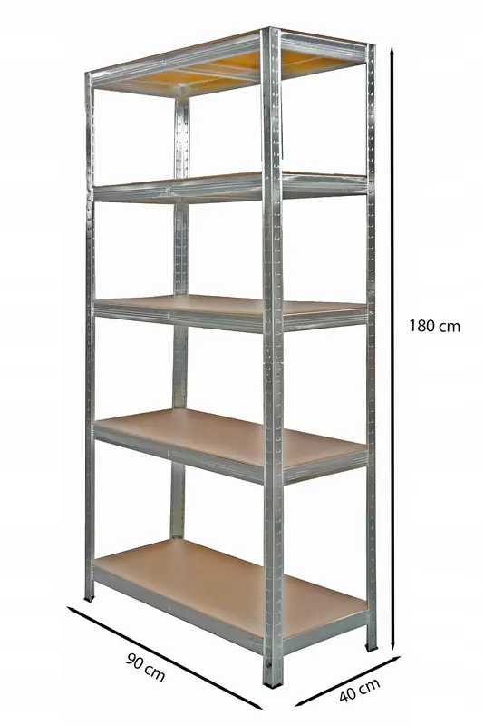 Regał magazynowy metalowy Ktd 180 x 90 x 40 cm max 175 kg na półkę