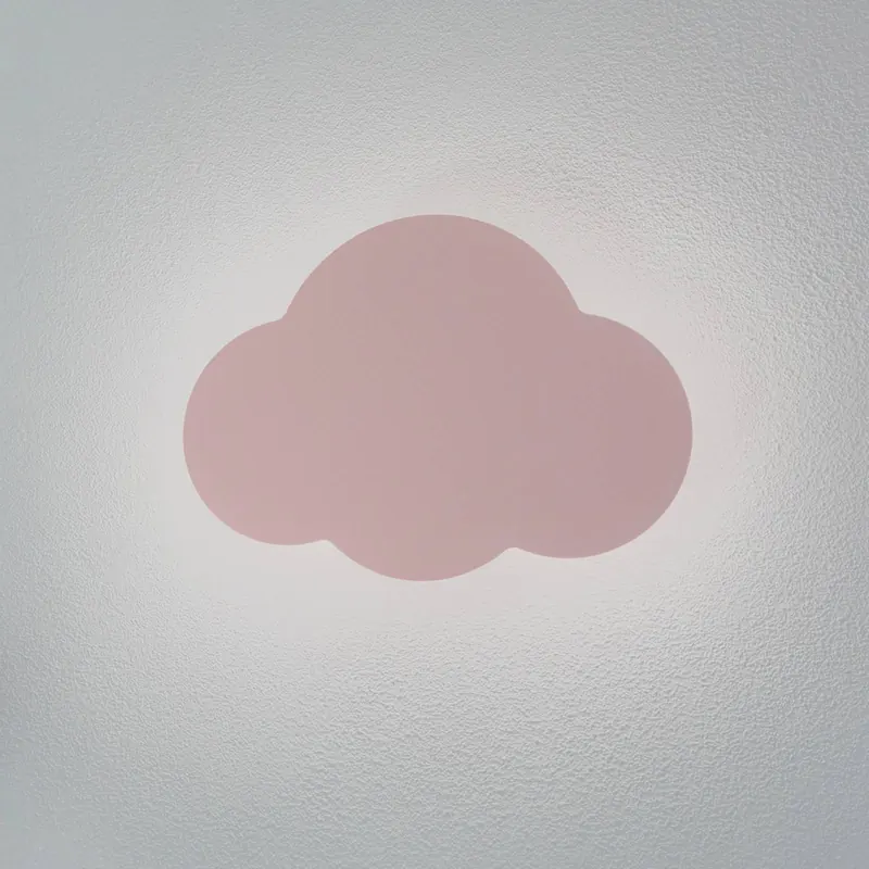 Kinkiet Cloud, różowy, szerokość 38 cm, metal, chmura, G9