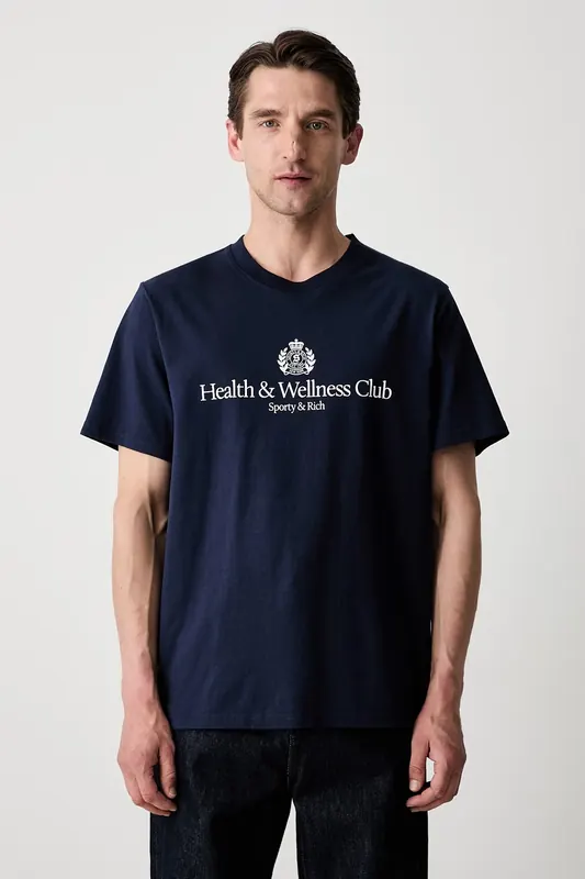 Sporty & Rich  H&W Crest T-shirt bawełniany