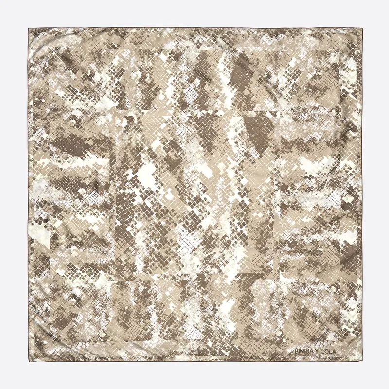 Chusta print Snake szaro-brązowa