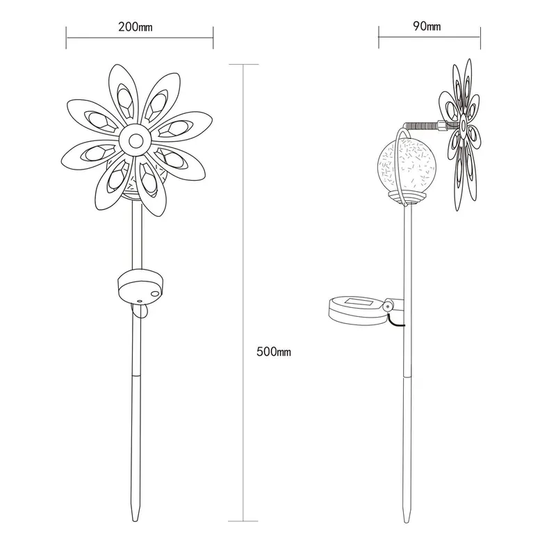 Lampa z grotem ziemnym LED 36576, rdzawy brąz, metal, szkło