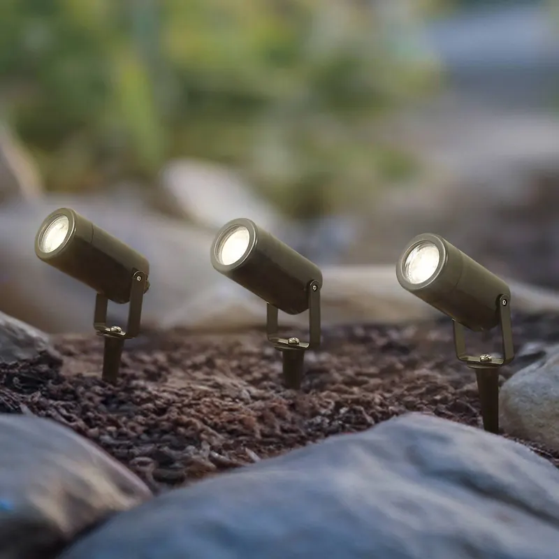 Lampa z grotem ziemnym Lindby Thorgal, Ø 6 cm, czarna, zestaw 3 sztuk